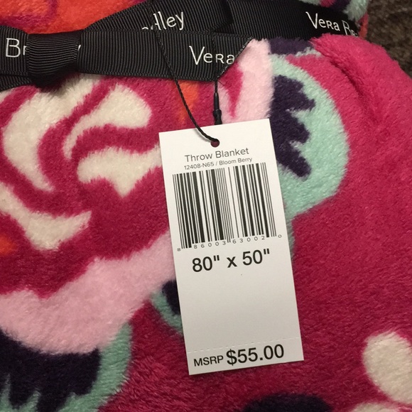 Vera Bradley Bloom berry throw blanket - Picture 2 of 5